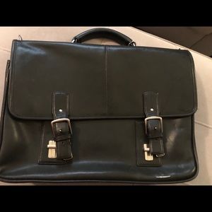 Coach Black leather laptop briefcase